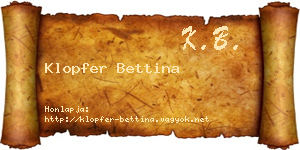 Klopfer Bettina névjegykártya